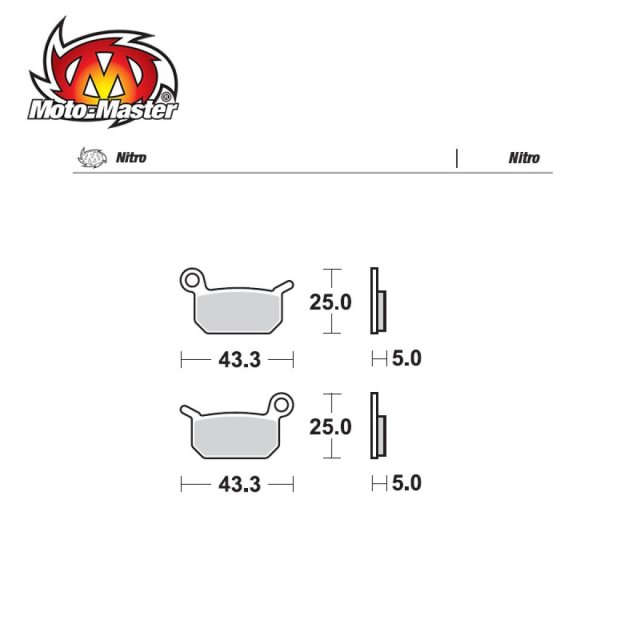 Pastilhas de Travão Frente e Trás Nitro Moto Master KTM SX 50 2002-2023